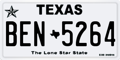 TX license plate BEN5264