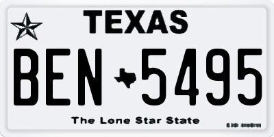 TX license plate BEN5495