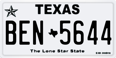 TX license plate BEN5644