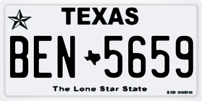 TX license plate BEN5659