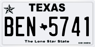 TX license plate BEN5741