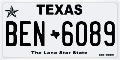 TX license plate BEN6089