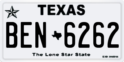 TX license plate BEN6262