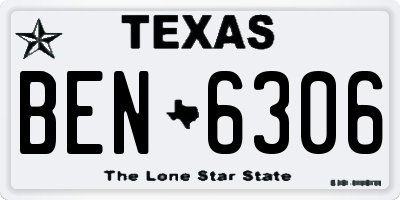 TX license plate BEN6306