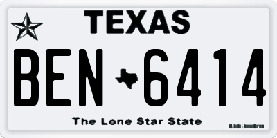 TX license plate BEN6414