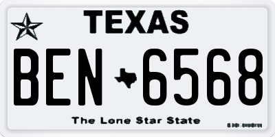 TX license plate BEN6568