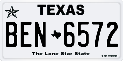 TX license plate BEN6572