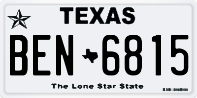 TX license plate BEN6815