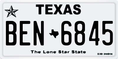 TX license plate BEN6845