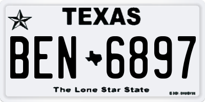 TX license plate BEN6897
