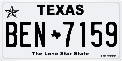 TX license plate BEN7159