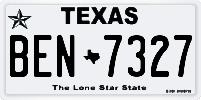 TX license plate BEN7327