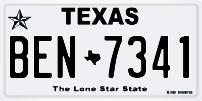 TX license plate BEN7341