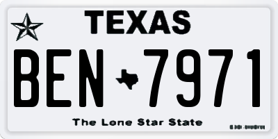 TX license plate BEN7971