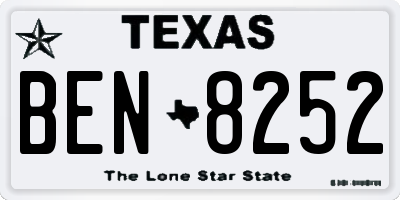 TX license plate BEN8252