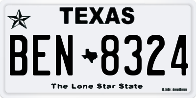 TX license plate BEN8324