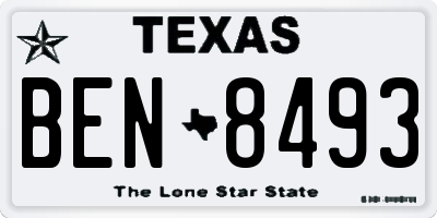 TX license plate BEN8493