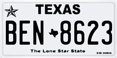 TX license plate BEN8623