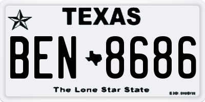 TX license plate BEN8686