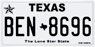 TX license plate BEN8696