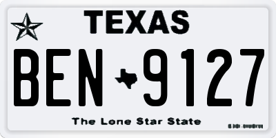 TX license plate BEN9127