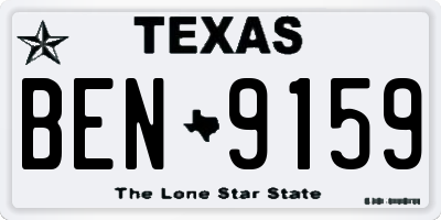 TX license plate BEN9159