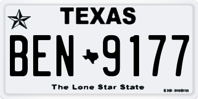 TX license plate BEN9177