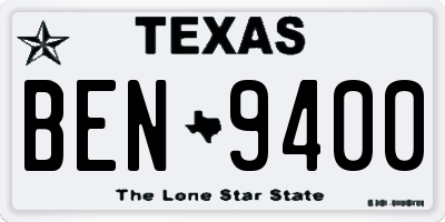 TX license plate BEN9400