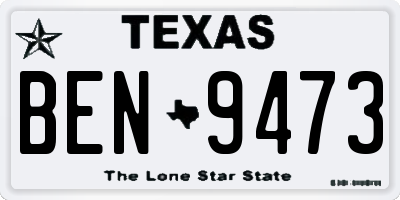 TX license plate BEN9473