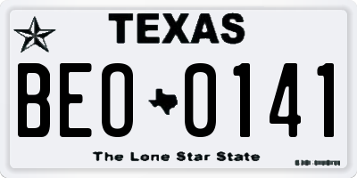 TX license plate BEO0141