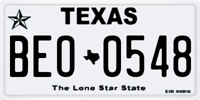 TX license plate BEO0548