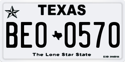 TX license plate BEO0570