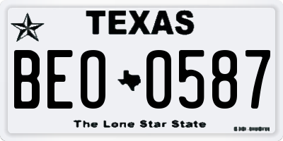TX license plate BEO0587