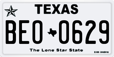 TX license plate BEO0629