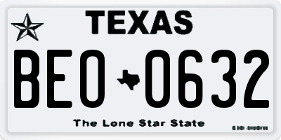 TX license plate BEO0632