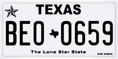 TX license plate BEO0659