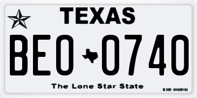 TX license plate BEO0740