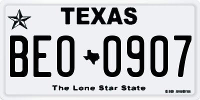 TX license plate BEO0907