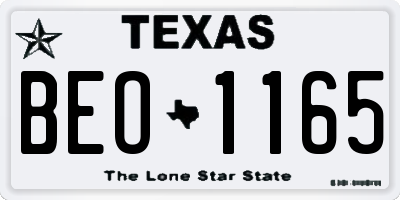 TX license plate BEO1165