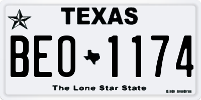 TX license plate BEO1174