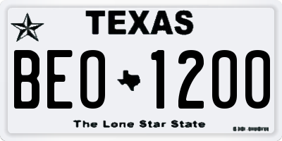 TX license plate BEO1200