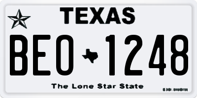 TX license plate BEO1248