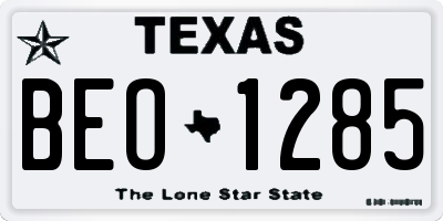 TX license plate BEO1285