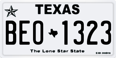 TX license plate BEO1323