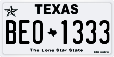 TX license plate BEO1333