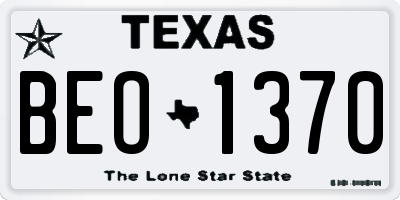 TX license plate BEO1370