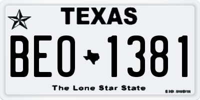 TX license plate BEO1381