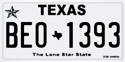 TX license plate BEO1393