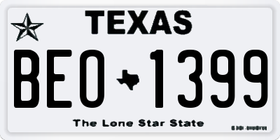 TX license plate BEO1399
