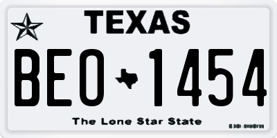 TX license plate BEO1454